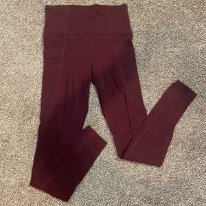 maroon athleta leggings w/ pockets